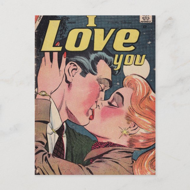 Comic Book Redhead Love Postcard (Front)