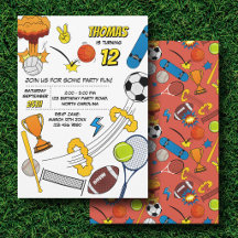 Comic Book Retro Sports Athletic Balls Birthday