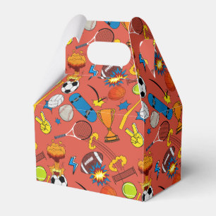 Comic Book Retro Sports Athletic Balls Favor Boxes