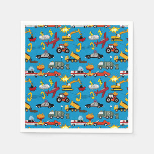 Comic Book Retro Truck Vehicles Airplanes Birthday Napkins
