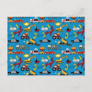 Comic Book Retro Truck Vehicles Airplanes Birthday Postcard
