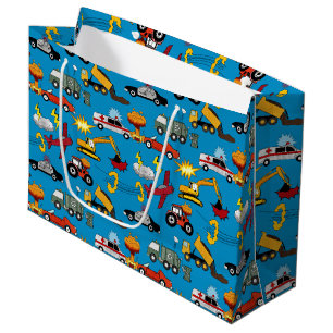 Comic Book Retro Trucks Cars Vehicles Airplanes Large Gift Bag