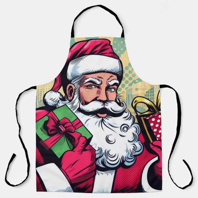 Comic book Santa/Christmas  Apron (Front)