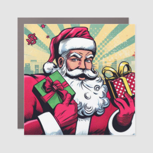 Comic book Santa/Christmas Car Magnet