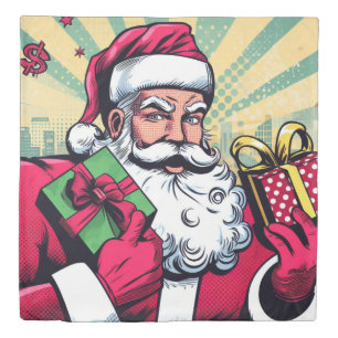 Comic book Santa/Christmas  Duvet Cover