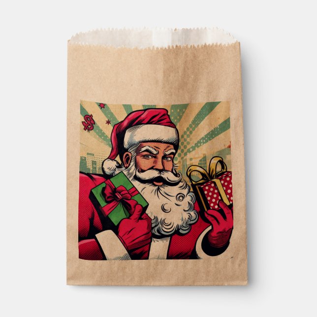 Comic book Santa/Christmas  Favor Bag (Front)