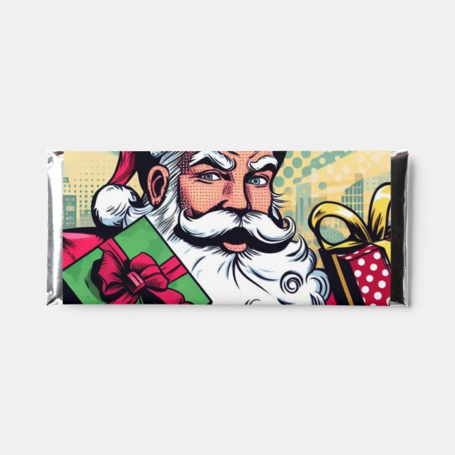Comic book Santa/Christmas  Hershey Bar Favors (Front)