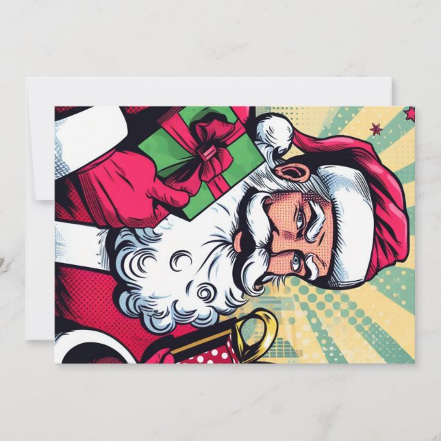 Comic book Santa/Christmas  Holiday Card (Front)