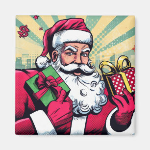 Comic book Santa/Christmas Magnet