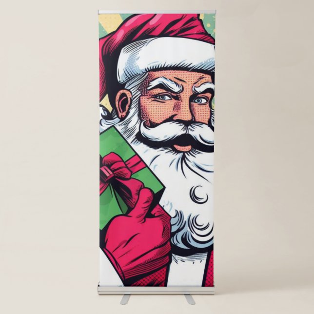 Comic book Santa/Christmas  Retractable Banner (Front)