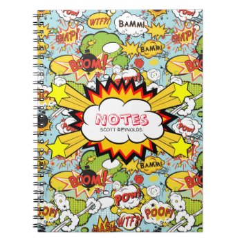 Comic Book Sayings Notebook by LangDesignShop at Zazzle