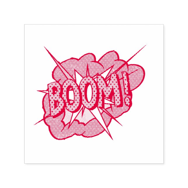 Comic Book Sound Effect: Boom! Action Bubble Self-inking Stamp (Design)