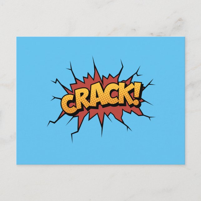 Comic Book Sound Effect - Crack! Pop Art Postcard (Front)
