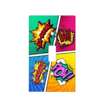 Comic Book Sound Effects Light Switch Cover by StargazerDesigns at Zazzle