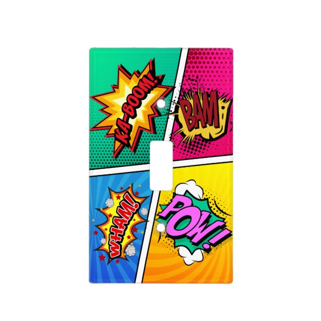 Comic Book Sound Effects Light Switch Cover (Front)