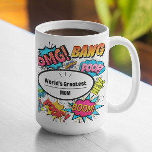 Comic Book Sounds World's Greatest Themed Coffee Mug