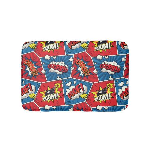 Comic Book Speech Bubble Bath Mat (Front)