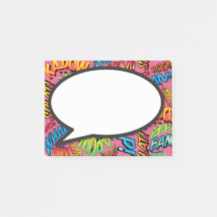 Comic Book Speech Bubble Colorful Post-it Notes