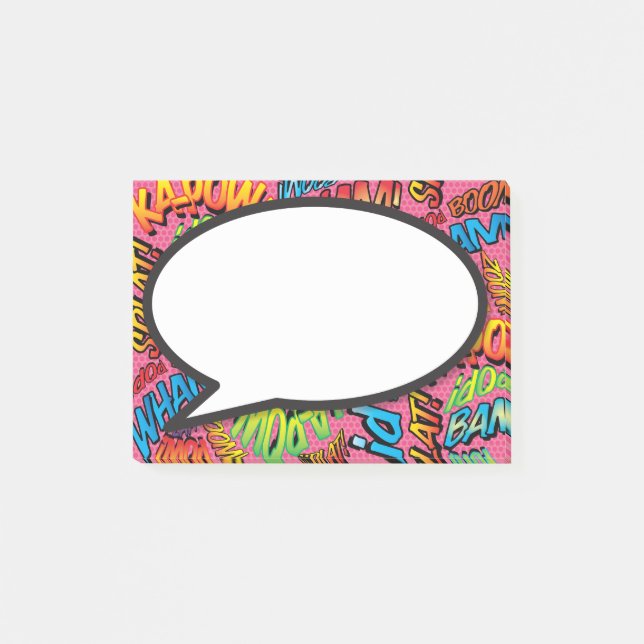 Comic Book Speech Bubble Colorful Post-it Notes (Front)