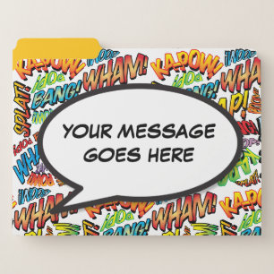 Comic Book Speech Bubble Fun Organizer File Folder