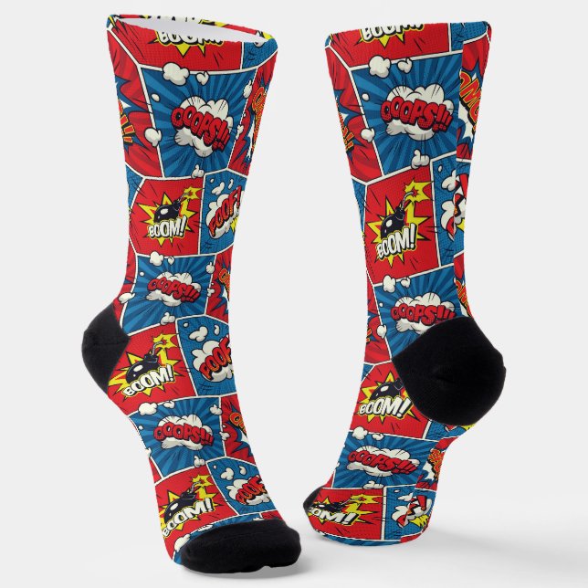 Comic Book Speech Bubble Socks (Angled)