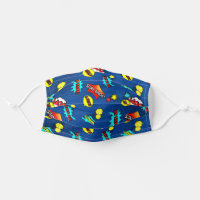 Comic Book Stay Back Be Safe Funny Super Hero Blue Cloth Face Mask