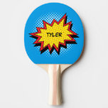 Comic Book Style Colorful Name Ping-pong Paddle at Zazzle