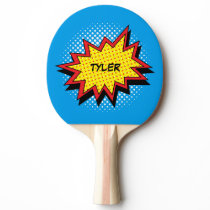 Comic Book Style Colorful Name Ping-Pong Paddle Comic Book Style Colorful Name Ping-Pong Paddle