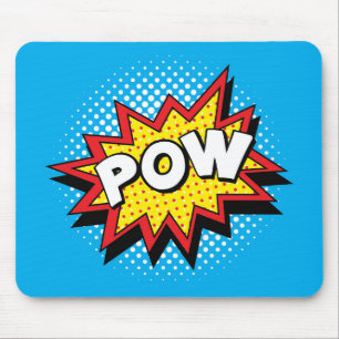 Comic Book Style Colorful POW Mouse Pad