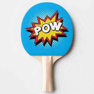 Comic Book Style Colorful POW Ping-Pong Paddle