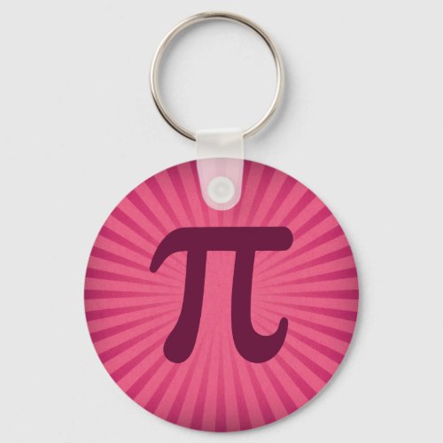 Comic Book Style Coral Burst Number Pi Keychain