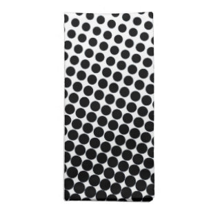 Comic Book Style Dot Pattern Black and White Cloth Napkin