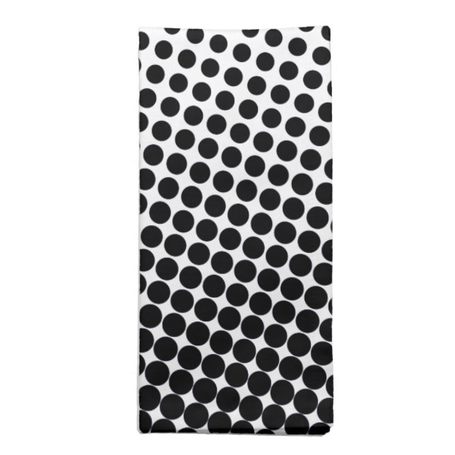 Comic Book Style Dot Pattern Black and White Cloth Napkin (Folded)
