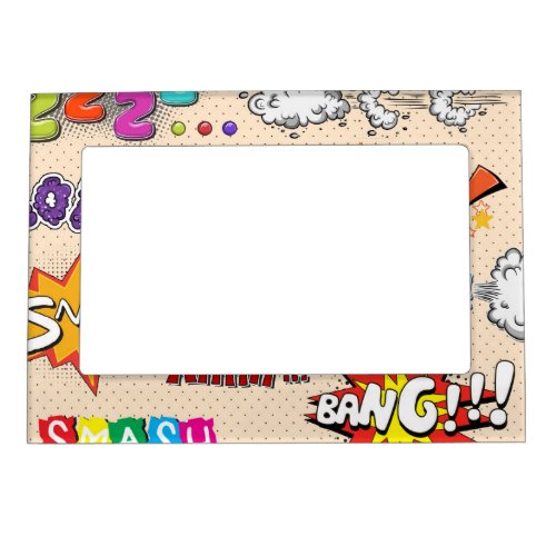 Comic Book Style Expressions Design Magnetic Frame