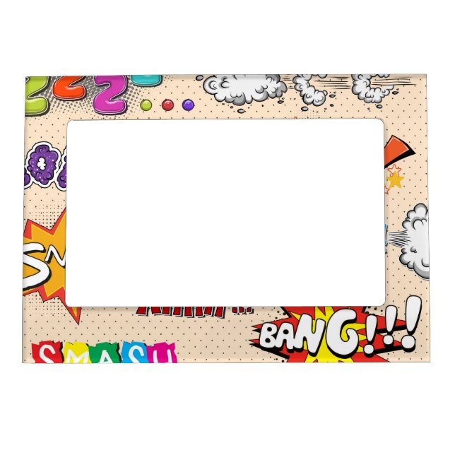 Comic Book Style Expressions Design Magnetic Frame (Front)