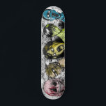 Comic Book Style Horror Zombies Skateboard<br><div class="desc">This skateboard features a comic book inspired collage of zombie illustrations in a horror rainbow of red and pink,  beige,  yellow,  green and blue. These graphics have a distressed style for a creepy look.</div>