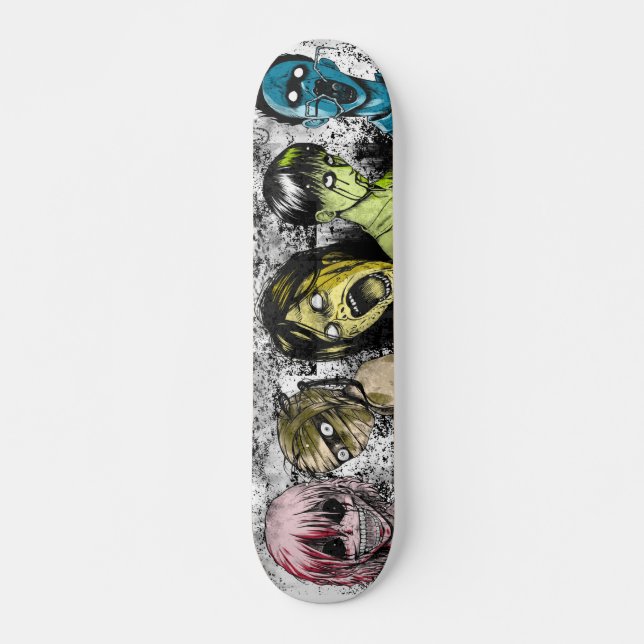 Comic Book Style Horror Zombies Skateboard (Front)