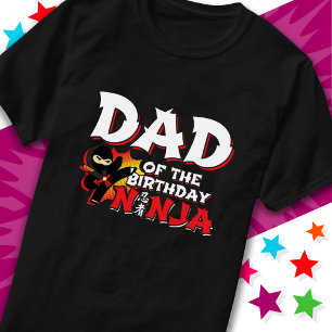 Comic Book Style Party Dad of the Birthday Ninja T-Shirt