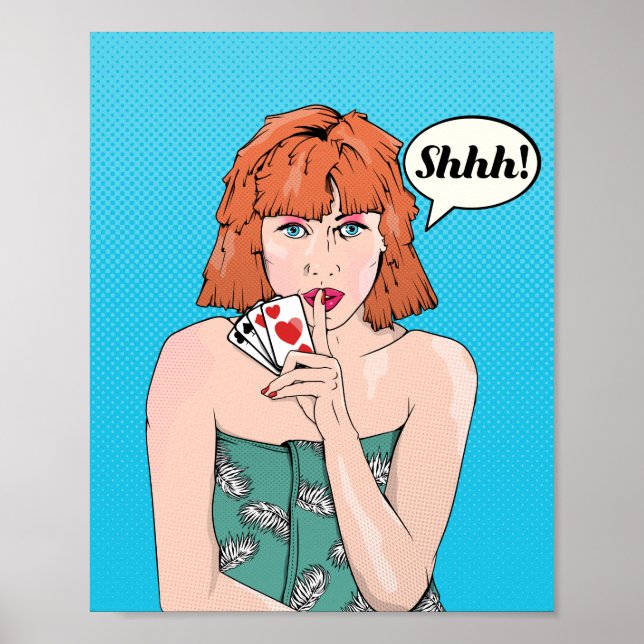 Comic book style poker aces poster (Front)