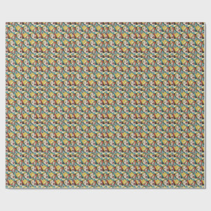 Comic Book Style Retro Pop Art Geometric Pattern Wrapping Paper