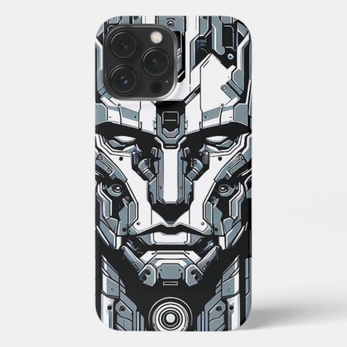 comic book_style robot head iPhone 13 pro max case