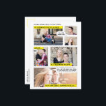 Comic Book Style Save the Date Announcement Postcard<br><div class="desc">Perfect for the budget conscious geek couple in love, this postcard save the date reads like a comic book or graphic novel. To make your photos fit each box properly, scroll to the bottom of the personalization drop down and click the blue customize further link and replace the photos with...</div>