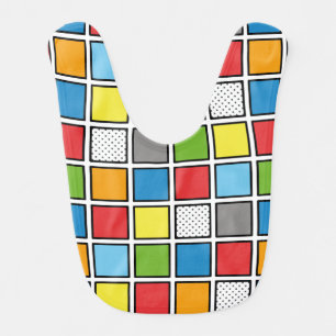 Comic Book Style Squares Baby Bib