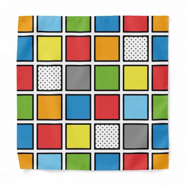Comic Book Style Squares Bandana (Front)