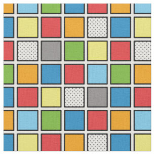Comic Book Style Squares Fabric