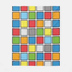 Comic Book Style Squares Fleece Blanket