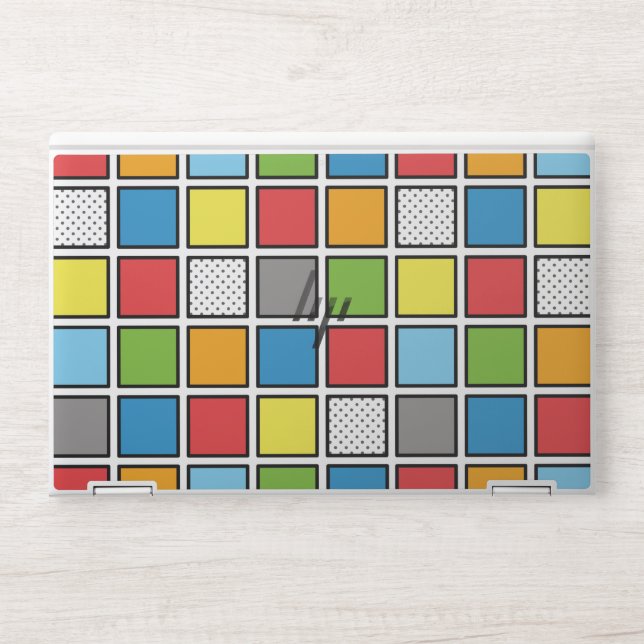 Comic Book Style Squares HP Laptop Skin (Front)