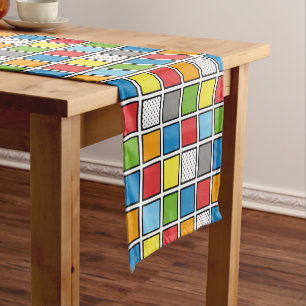 Comic Book Style Squares Short Table Runner