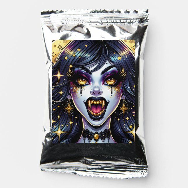 Comic Book Style Vampire Halloween Party  Coffee Drink Mix (Front)