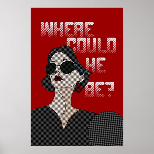 Comic Book Style Woman Vintage Camp Poster (Front)